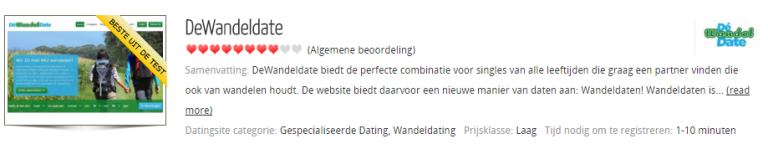 DeWandeldate Review, Dating-Experts, 10 oktober 2014