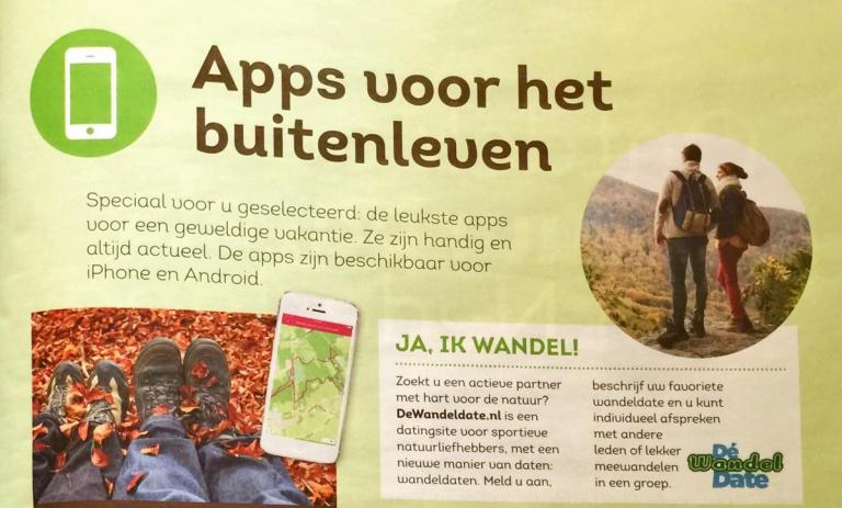 JA, IK WANDEL!, magazine Natuurlijk van Landal Greenparks, 18 augustus 2017