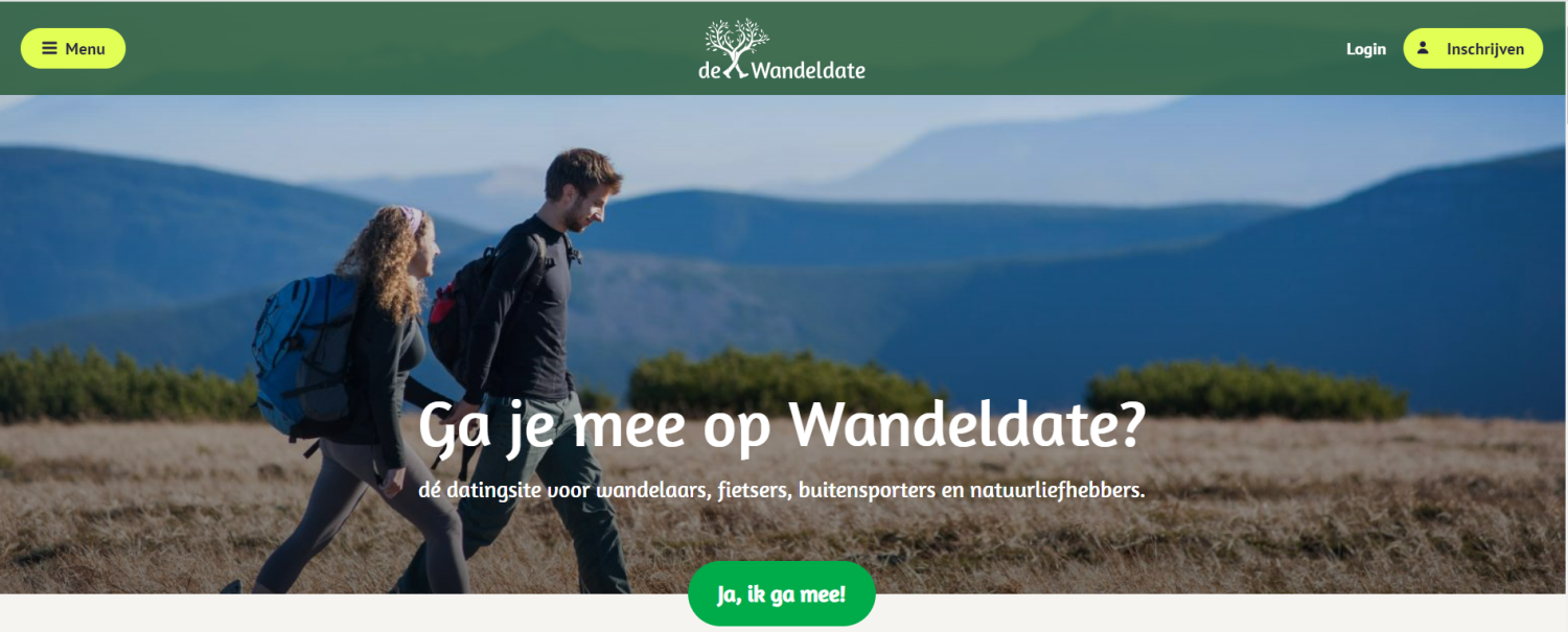 Homepage website DeWandeldate