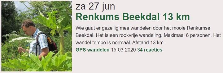 Oproep via DeWandeldate: Wie gaat er gezellig mee wandelen door het mooie Renkumse Beekdal?