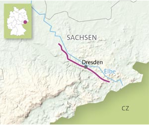 Route Weinwanderweg, van Pirna naar Diesbar-SeuÃlitz
