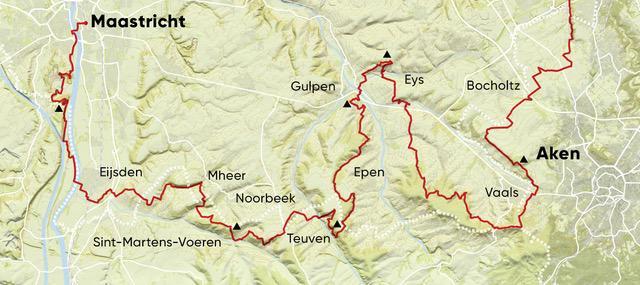 De route van de Dutch Mountain Trail - 101 km